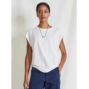 Apiece Apart Fuerza Cotton Tee White Size XS Relaxed Short Cap Sleeve Casual